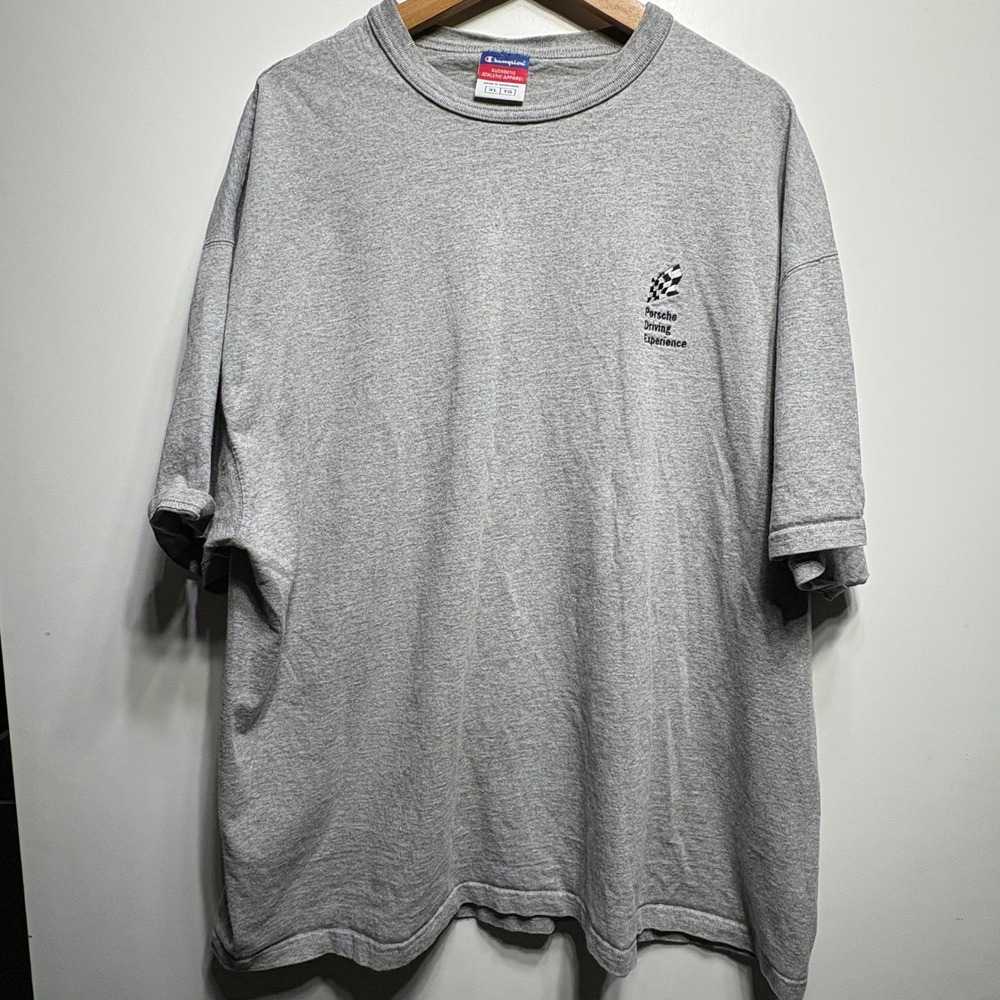 Champion Porsche Driving Experience Shirt Mens XL Gray Cotton Blend Graphic Tee